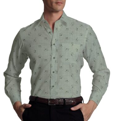 Reid & Taylor Dark Blackish Sea Green Checks Trouser Fabric With Exquisite Khadi Look Greenish Grey Dobby Shirt Fabric (Unstitched)
