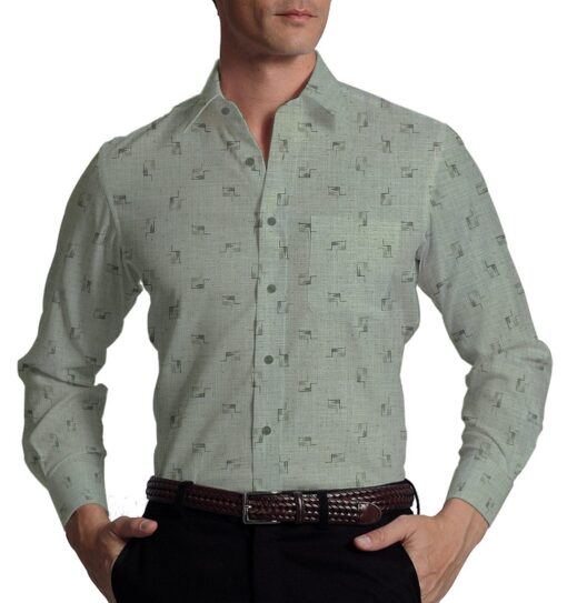 Reid & Taylor Dark Blackish Sea Green Checks Trouser Fabric With Exquisite Khadi Look Greenish Grey Dobby Shirt Fabric (Unstitched)