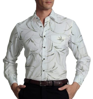 Reid & Taylor Blackish Grey Checks Trouser Fabric With Exquisite Khadi Look White Printed Shirt Fabric (Unstitched)