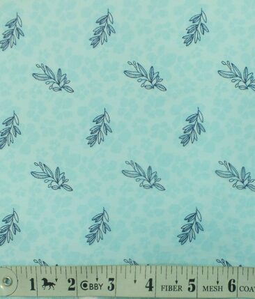 Reid & Taylor Dark Blue Self Checks Trouser Fabric With Exquisite Firozi Blue Printed Shirt Fabric (Unstitched) - Image 5