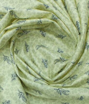 Reid & Taylor Blackish Sea Green Checks Trouser Fabric With Exquisite Light Yellow Printed Shirt Fabric (Unstitched)