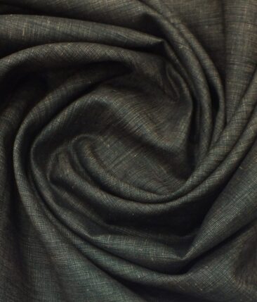 Linen Club Dark Brown 100% European Linen Structured Unstitched 2 Piece Suit or Safari Suit Fabric (3.00 M)