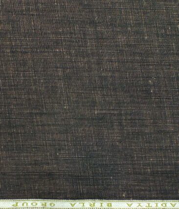 Linen Club Dark Brown 100% European Linen Structured Unstitched 2 Piece Suit or Safari Suit Fabric (3.00 M)