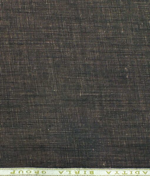 Linen Club Dark Brown 100% European Linen Structured Unstitched 2 Piece Suit or Safari Suit Fabric (3.00 M)