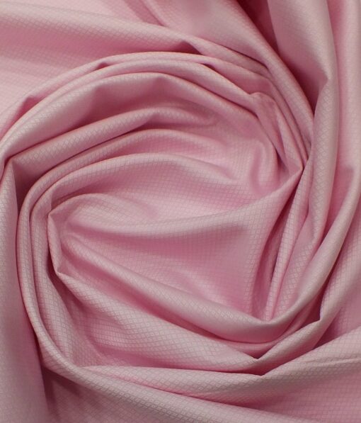Arvind Baby Pink 100% Premium Cotton Dobby Structured Shirt Fabric (1.60 M)