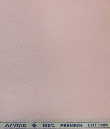 Arvind Baby Pink 100% Premium Cotton Dobby Structured Shirt Fabric (1.60 M)