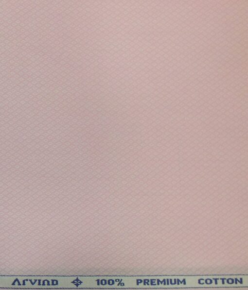 Arvind Baby Pink 100% Premium Cotton Dobby Structured Shirt Fabric (1.60 M)