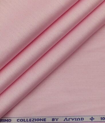 Arvind Baby Pink 100% Premium Cotton Self Dotted Structured Shirt Fabric (1.60 M)