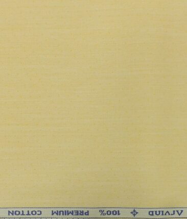 Arvind ButterScotch Yellow 100% Premium Cotton Self Dotted Structured Shirt Fabric (1.60 M)