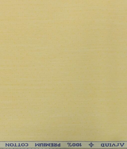 Arvind ButterScotch Yellow 100% Premium Cotton Self Dotted Structured Shirt Fabric (1.60 M)