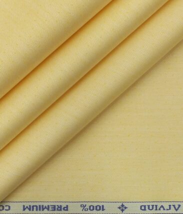 Arvind ButterScotch Yellow 100% Premium Cotton Self Dotted Structured Shirt Fabric (1.60 M)