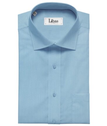 Arvind Cerulean Blue 100% Premium Cotton Self Dotted Structured Shirt Fabric (1.60 M)