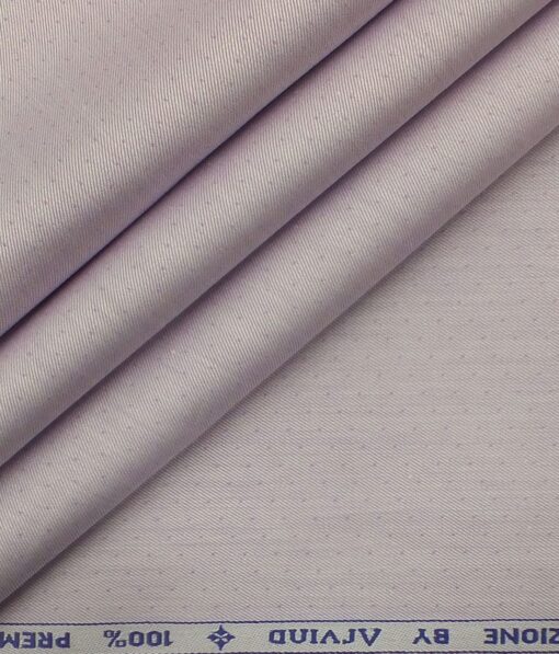 Arvind Lavender 100% Premium Cotton Self Dotted Structured Shirt Fabric (1.60 M)