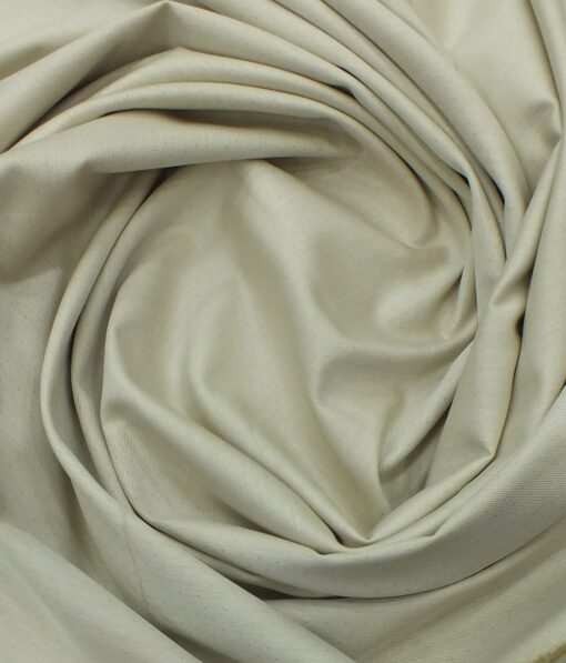 Arvind Light Beige 100% Premium Cotton Self Dotted Structured Shirt Fabric (1.60 M)