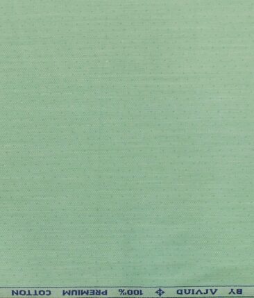 Arvind Light Fern Green 100% Premium Cotton Self Dotted Structured Shirt Fabric (1.60 M)