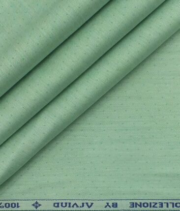 Arvind Light Fern Green 100% Premium Cotton Self Dotted Structured Shirt Fabric (1.60 M)