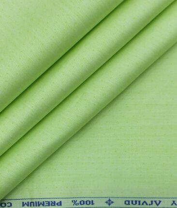 Arvind Lime Green 100% Premium Cotton Self Dotted Structured Shirt Fabric (1.60 M)