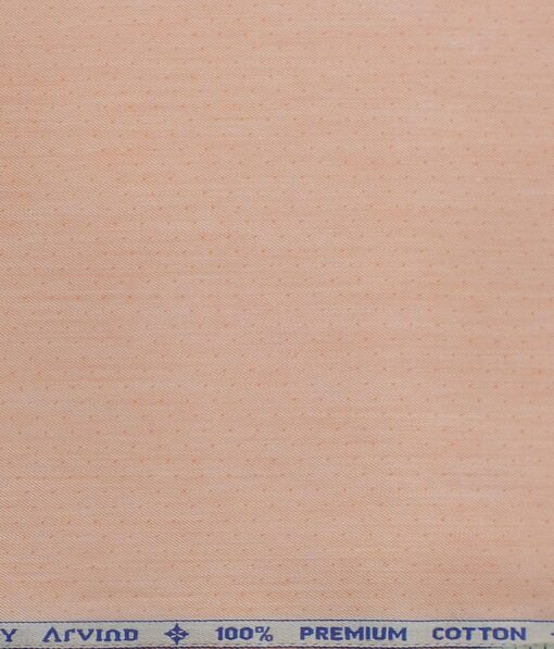 Arvind Peach 100% Premium Cotton Self Dotted Structured Shirt Fabric (1.60 M)