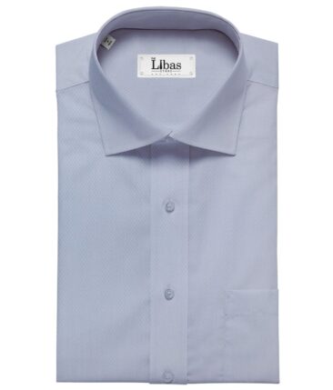 Arvind Sky Blue 100% Premium Cotton Dobby Structured Shirt Fabric (1.60 M)