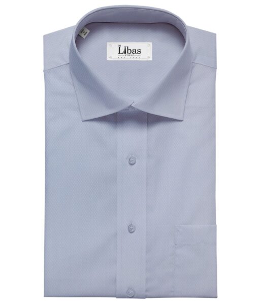 Arvind Sky Blue 100% Premium Cotton Dobby Structured Shirt Fabric (1.60 M)