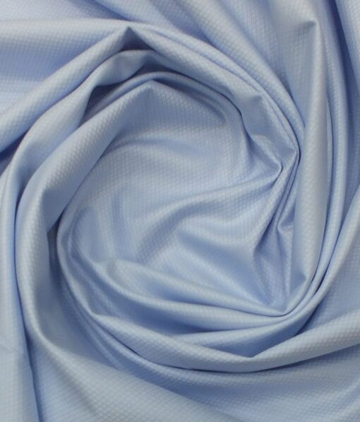 Arvind Sky Blue 100% Premium Cotton Dobby Structured Shirt Fabric (1.60 M)
