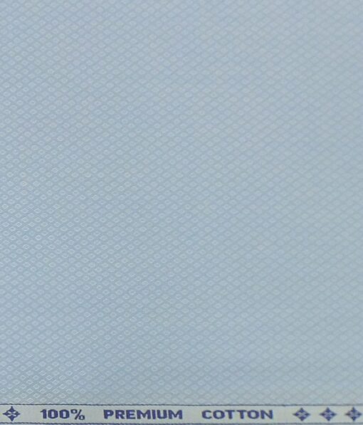 Arvind Sky Blue 100% Premium Cotton Dobby Structured Shirt Fabric (1.60 M)