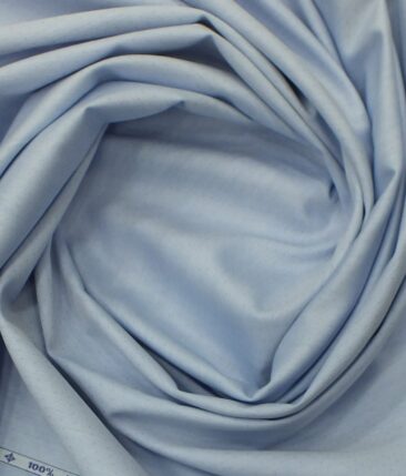 Arvind Sky Blue 100% Premium Cotton Self Dotted Structured Shirt Fabric (1.60 M)