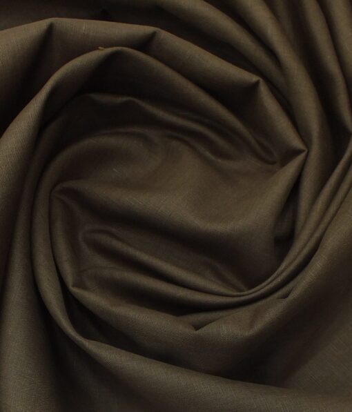 Arvind Dark Brown 50% Linen + 50% Cotton Solid Shirt Fabric (1.60 M)