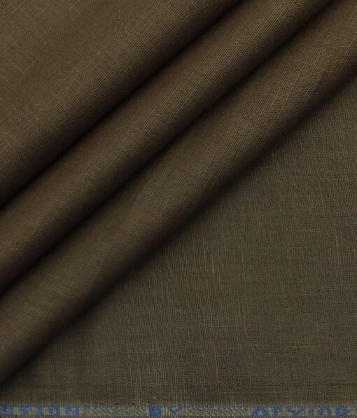 Arvind Dark Brown 50% Linen + 50% Cotton Solid Shirt Fabric (1.60 M)