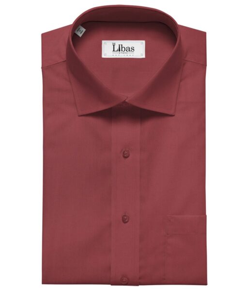Bombay Rayon Blush Red 100% Giza Cotton Self Striped Shirt Fabric (1.60 M)