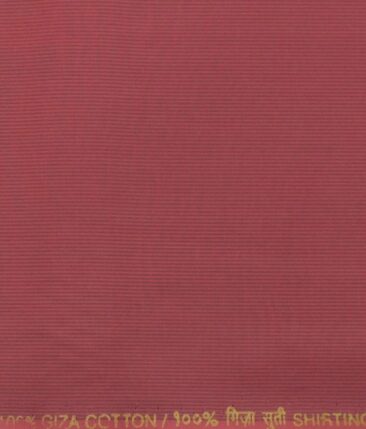 Bombay Rayon Blush Red 100% Giza Cotton Self Striped Shirt Fabric (1.60 M)