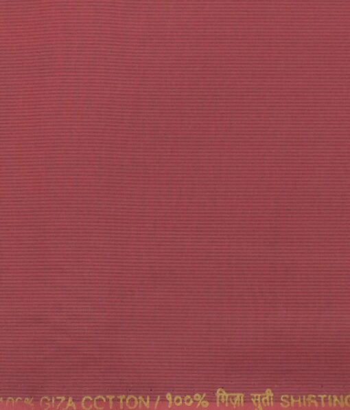 Bombay Rayon Blush Red 100% Giza Cotton Self Striped Shirt Fabric (1.60 M)