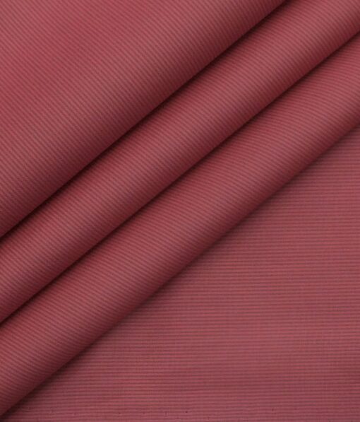 Bombay Rayon Blush Red 100% Giza Cotton Self Striped Shirt Fabric (1.60 M)