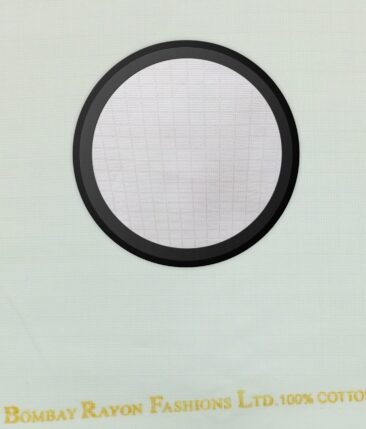 Bombay Rayon White 100% Pure Cotton Self Squared Structure Shirt Fabric (1.60 M)