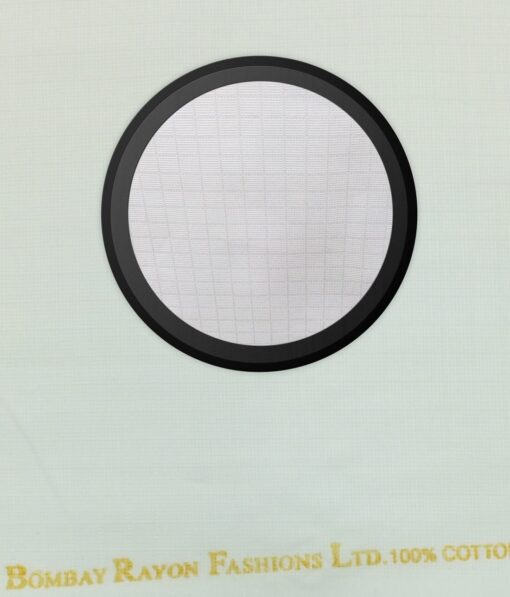 Bombay Rayon White 100% Pure Cotton Self Squared Structure Shirt Fabric (1.60 M)
