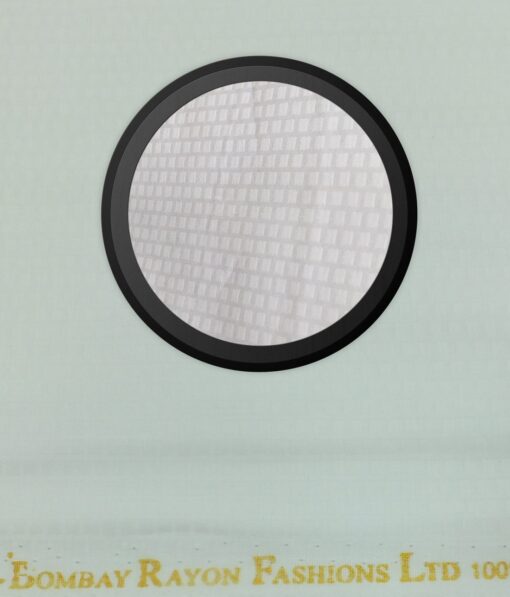 Bombay Rayon White 100% Pure Cotton Squared Dobby Shirt Fabric (1.60 M)