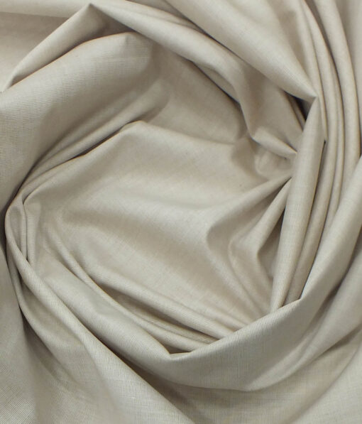 BVM Light Beige 100% Premium Cotton Fil-a-Fil Shirt Fabric (1.60 M)