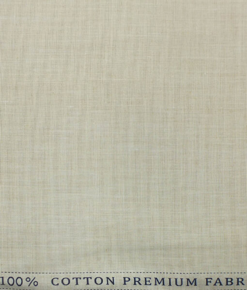 BVM Light Beige 100% Premium Cotton Fil-a-Fil Shirt Fabric (1.60 M)