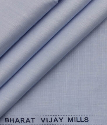 BVM Sky Blue 100% Premium Cotton Fil-a-Fil Shirt Fabric (1.60 M)