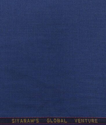 Cadini Italy by Siyaram's Azure Blue Structured Terry Rayon Trouser or 3 Piece Suit Fabric (Unstitched - 1.25 Mtr)
