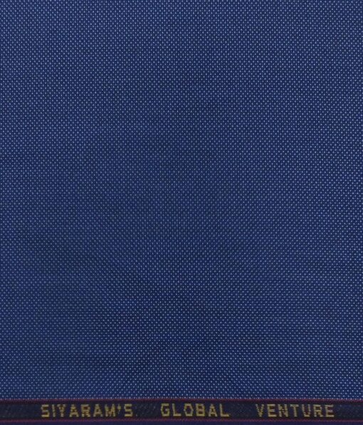Cadini Italy by Siyaram's Azure Blue Structured Terry Rayon Trouser or 3 Piece Suit Fabric (Unstitched - 1.25 Mtr)