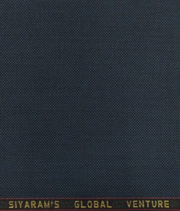 Cadini Italy by Siyaram's Dark Navy Blue Structured Terry Rayon Trouser or 3 Piece Suit Fabric (Unstitched - 1.25 Mtr)