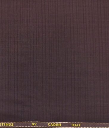 Cadini Italy by Siyaram's Dark Plum Purple Self Design Terry Rayon Trouser or 3 Piece Suit Fabric (Unstitched - 1.25 Mtr)