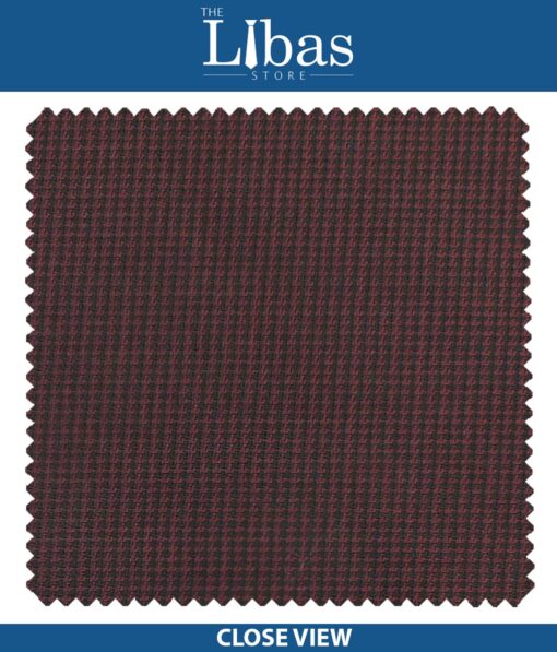 Grasim Maroon Red Structured Poly Viscose Trouser or 3 Piece Suit Fabric (Unstitched - 1.25 Mtr)