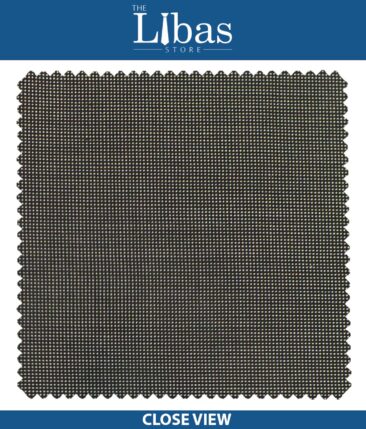 J.Hampstead by Siyaram's Blackish Grey Dotted Structured Poly Viscose Trouser or 3 Piece Suit Fabric (Unstitched - 1.25 Mtr)