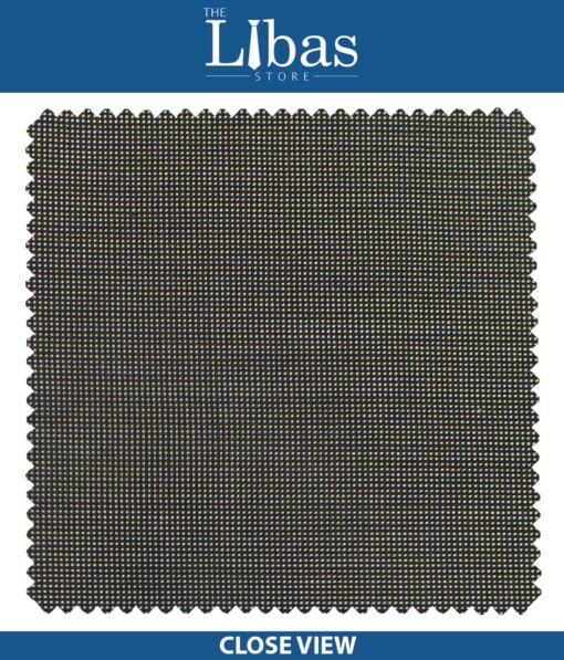 J.Hampstead by Siyaram's Blackish Grey Dotted Structured Poly Viscose Trouser or 3 Piece Suit Fabric (Unstitched - 1.25 Mtr)