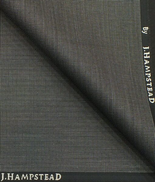 J.Hampstead by Siyaram's Blackish Grey Dotted Structured Poly Viscose Trouser or 3 Piece Suit Fabric (Unstitched - 1.25 Mtr)