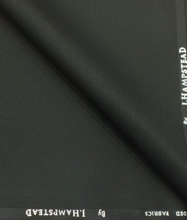 J.Hampstead by Siyaram's Black Dotted Self Structured Poly Viscose Trouser or 3 Piece Suit Fabric (Unstitched - 1.25 Mtr)