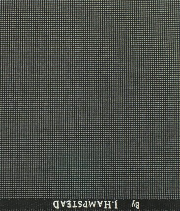 J.Hampstead by Siyaram's Dark Grey Dotted Structured Poly Viscose Trouser or 3 Piece Suit Fabric (Unstitched - 1.25 Mtr)