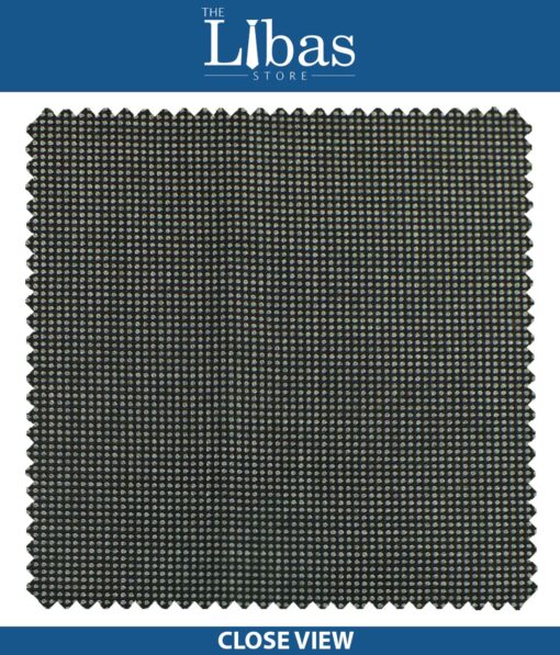J.Hampstead by Siyaram's Dark Grey Dotted Structured Poly Viscose Trouser or 3 Piece Suit Fabric (Unstitched - 1.25 Mtr)